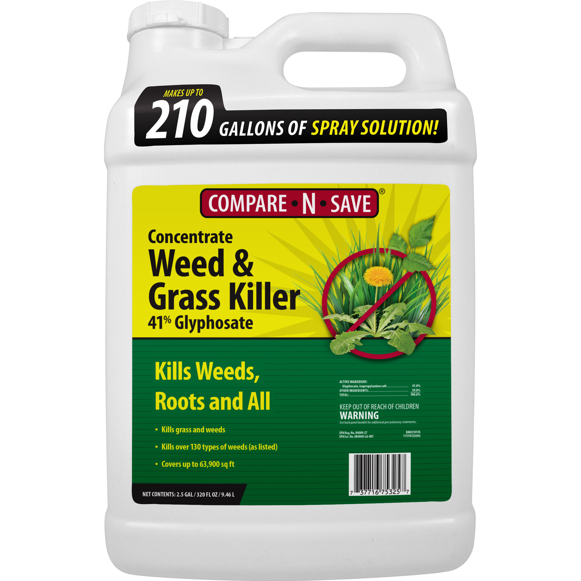 Compare N Save Grass & Weed Killer 41% Glyphosate 2.5Gal - 75325
